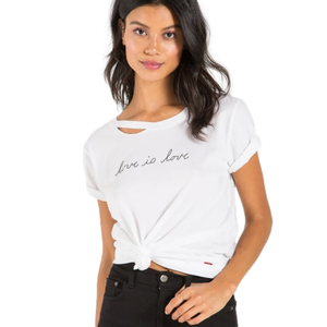 NWT, n:PHILANTHROPY, LOVE WHITE HARLOW TEE